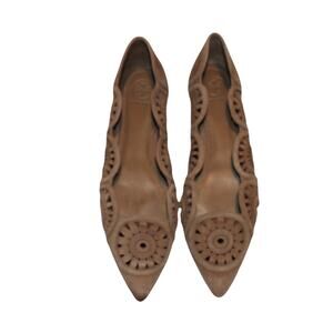 Tory Burch Ballet Pointed Toe Layla Nude Suede Flats women Size 8M